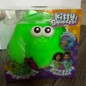 VIRAL Kitty Squeeze Blue Squishy Toy NWT Fidget Jumbo Cat